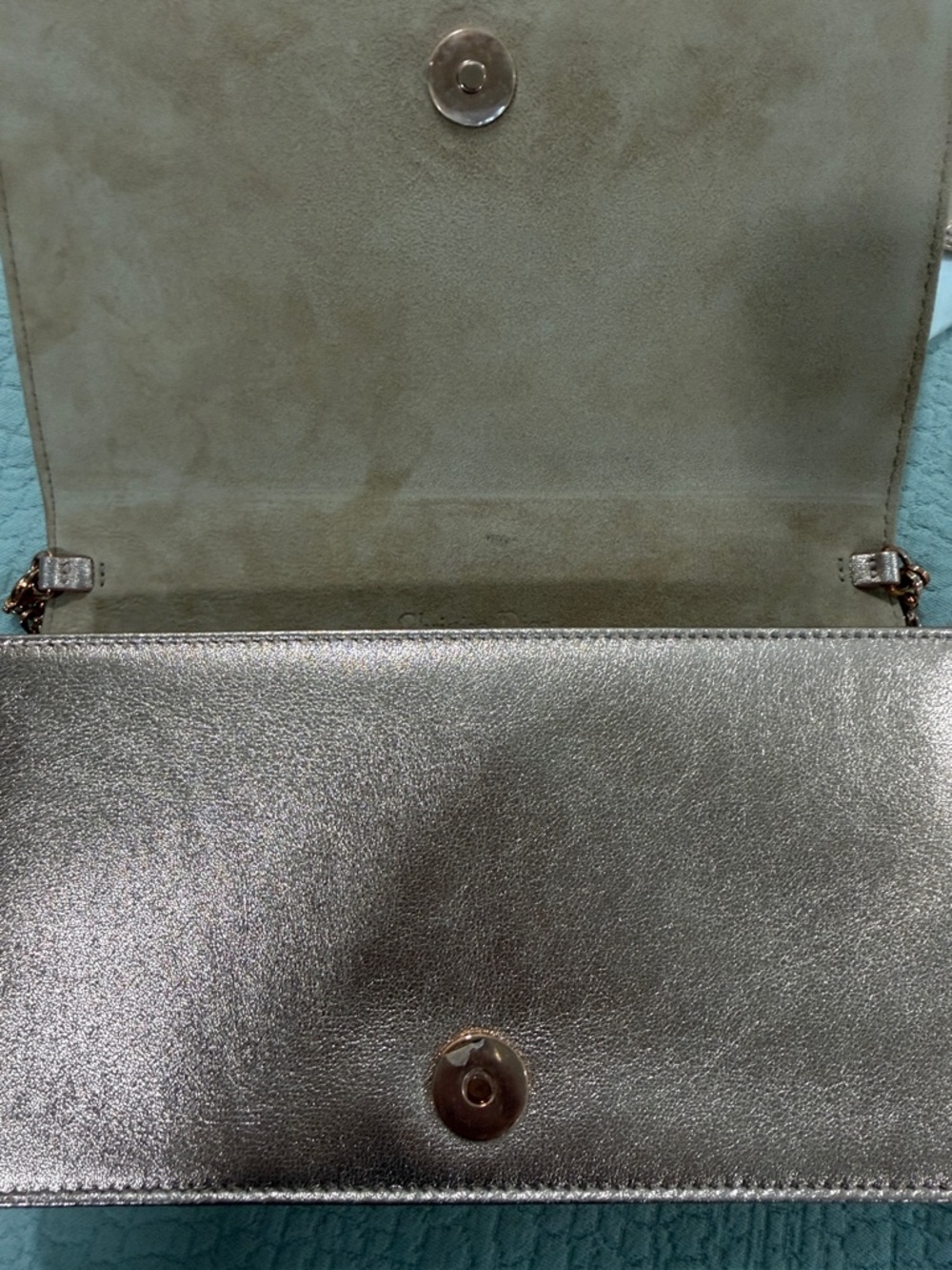 Dior Lady Dior Wallet on Chain - limited edition Metallic Rose Gold - Picture 13 of 13